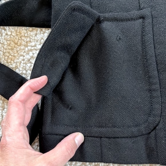 HALOGEN Wool Blend Moto Style Belted Jacket Black XS - Picture 6 of 14